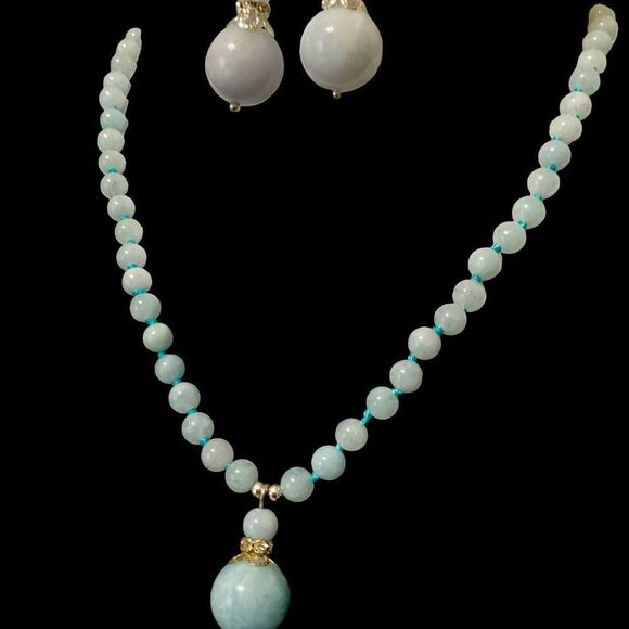 Aquamarine Necklace and Earring Set Black Friday sale! - Picture 9 of 11